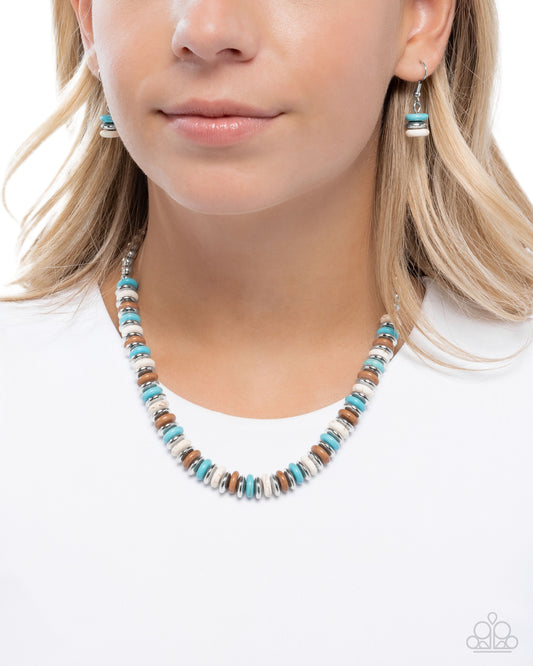 Straightforward Stones - blue - Paparazzi necklace