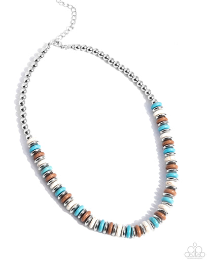 Straightforward Stones - blue - Paparazzi necklace