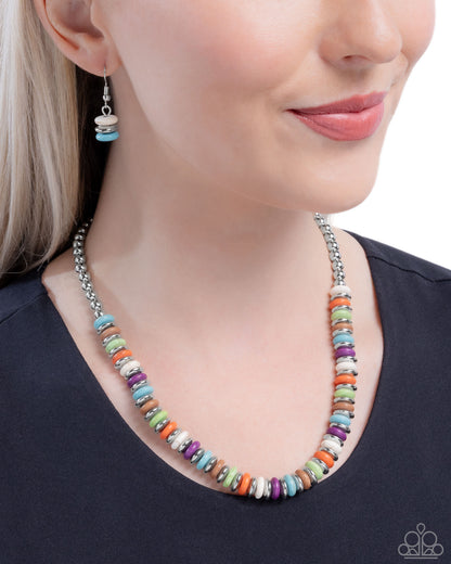 Straightforward Stones - multi - Paparazzi necklace