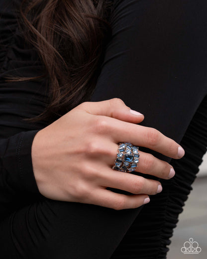 Strategically Shimmery - blue - Paparazzi ring