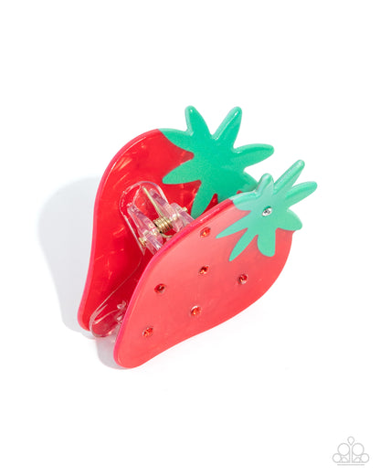 Strawberry Showcase - red - Paparazzi hair clip