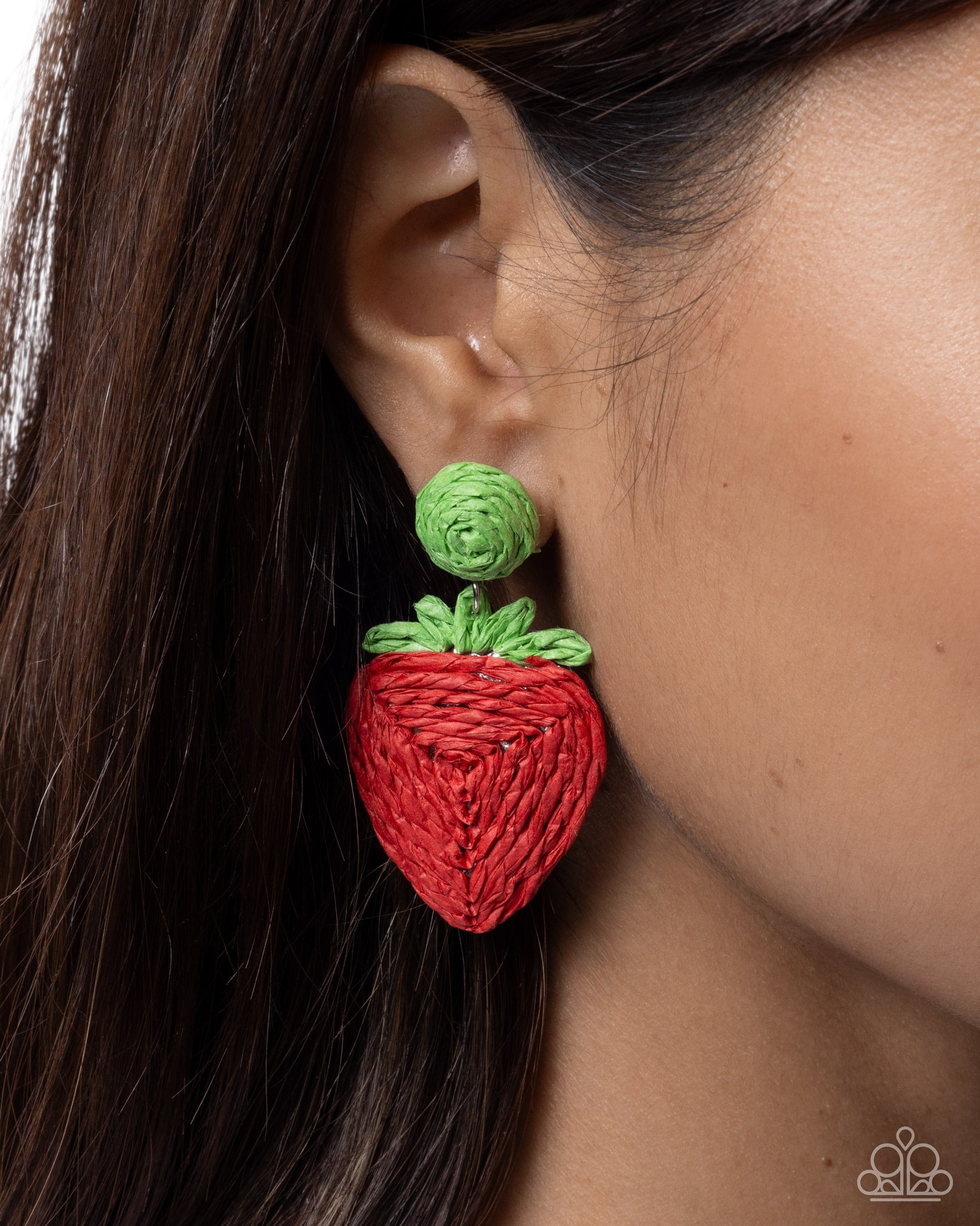 Strawberry Silhouette - red - Paparazzi earrings