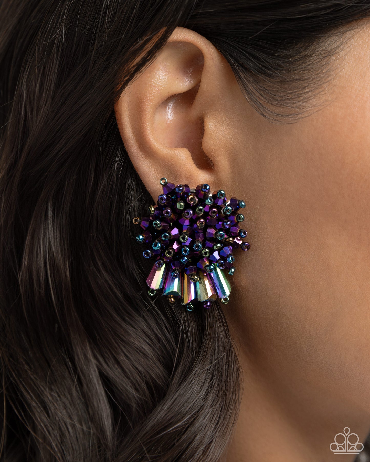 Streamlined Sass - purple - Paparazzi earrings