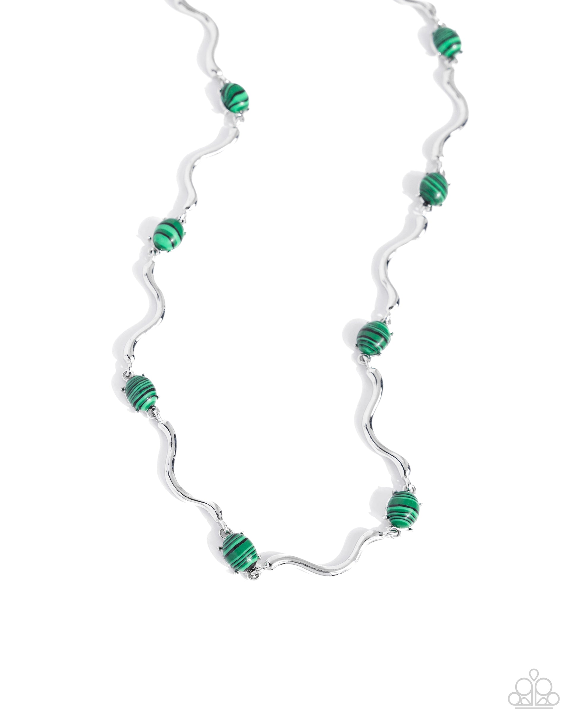 Striped Season - green - Paparazzi necklace