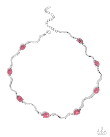 Striped Season - pink - Paparazzi necklace