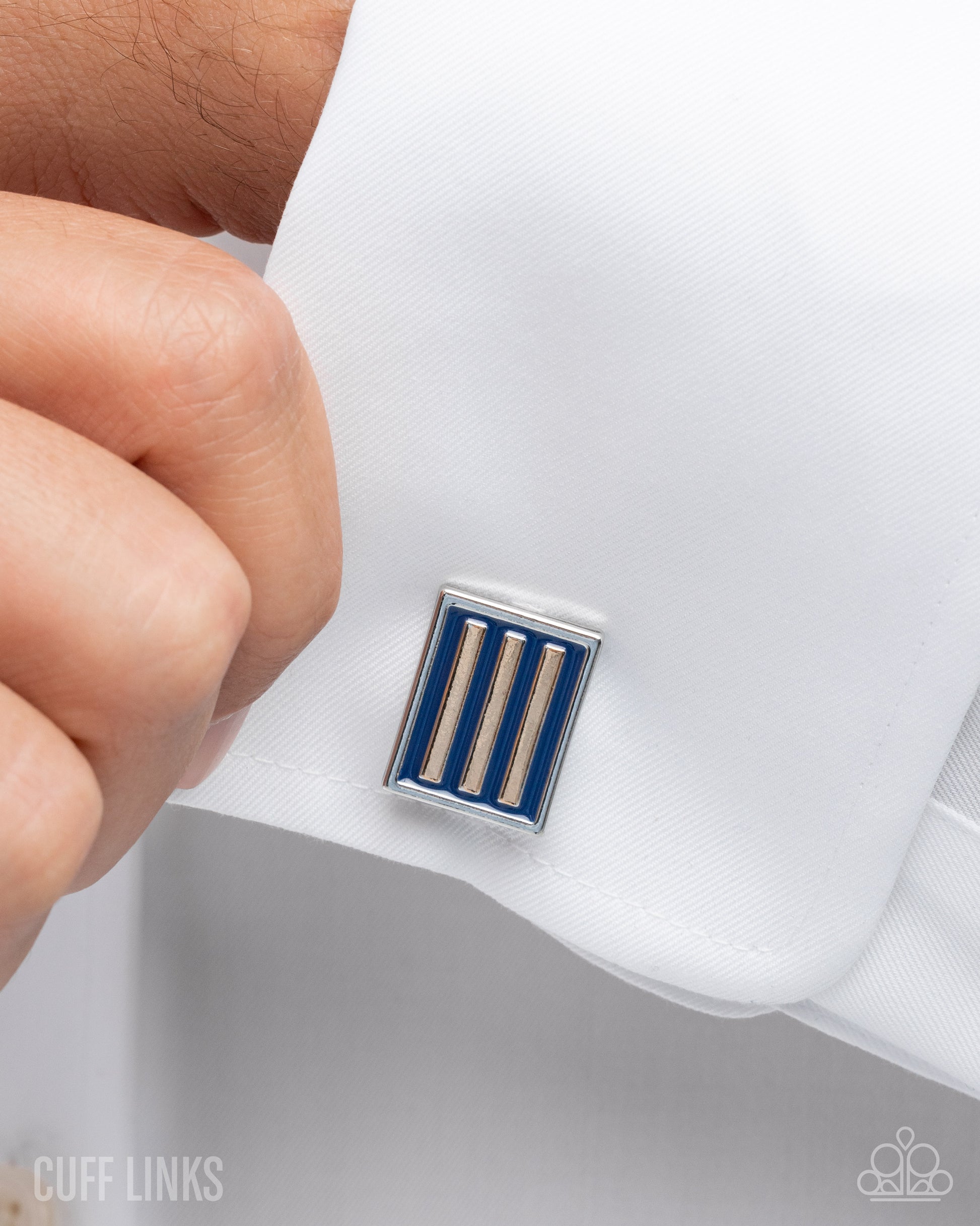 Striped Sensei - blue - Paparazzi MENS cufflinks