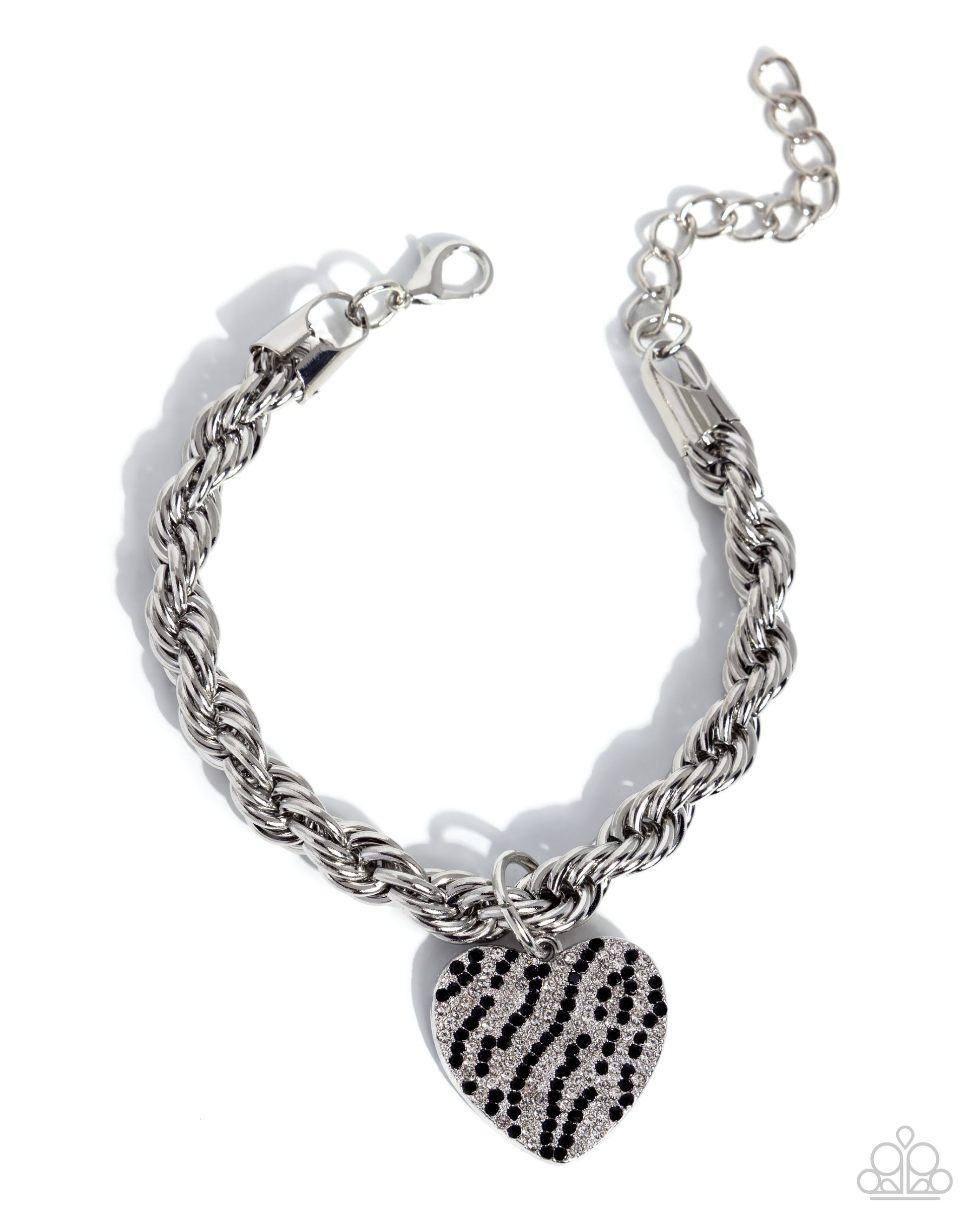 Striped Sentiment - black - Paparazzi bracelet