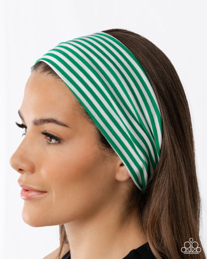Striped Splendor - green - Paparazzi headband