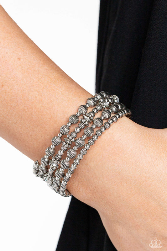 Striped Stack - silver - Paparazzi bracelet