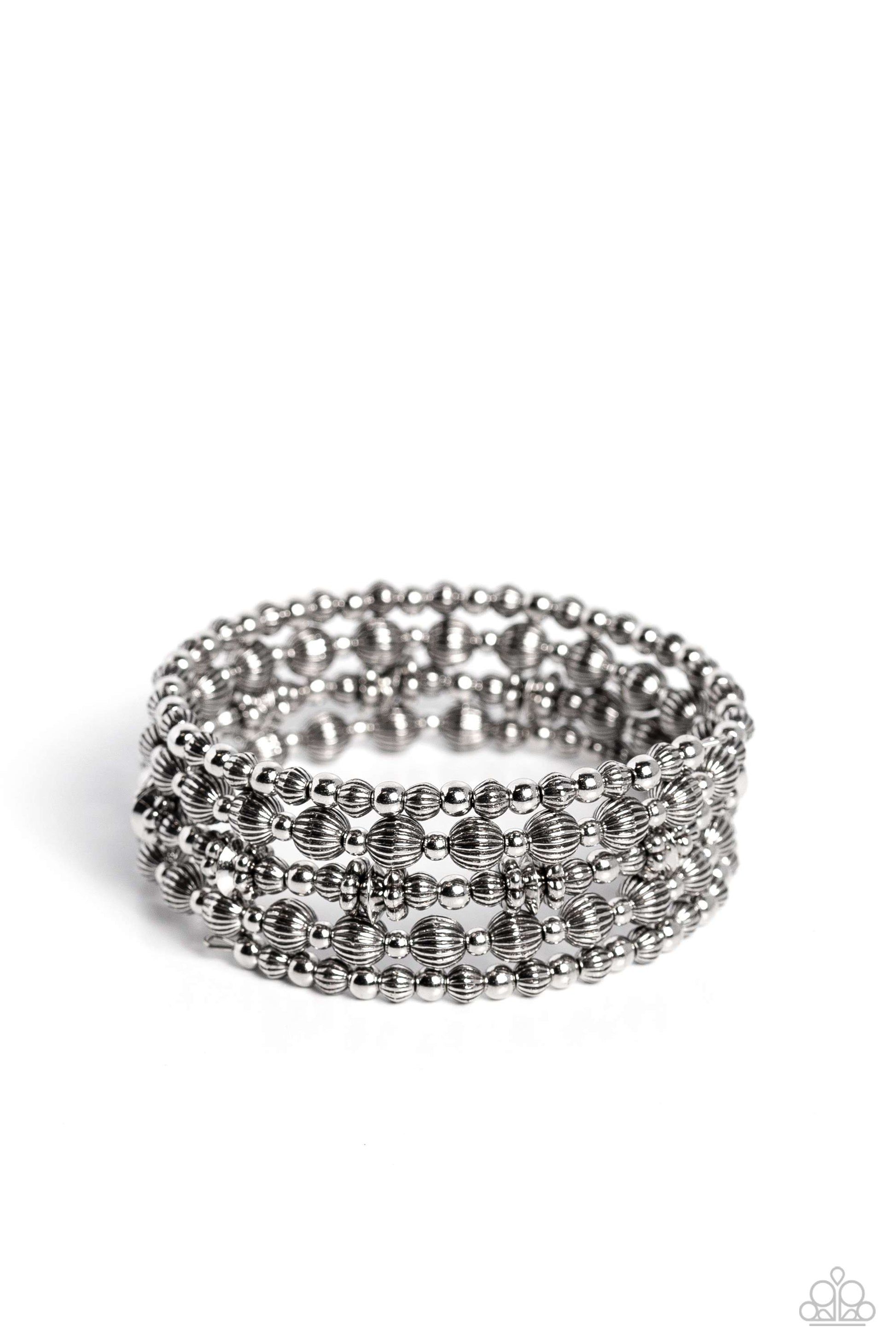 Striped Stack - silver - Paparazzi bracelet