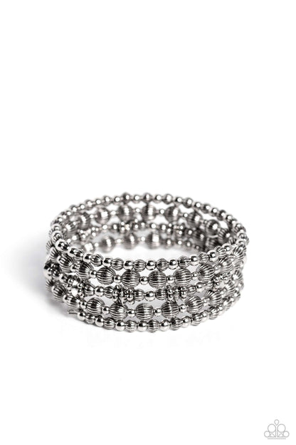Striped Stack - silver - Paparazzi bracelet