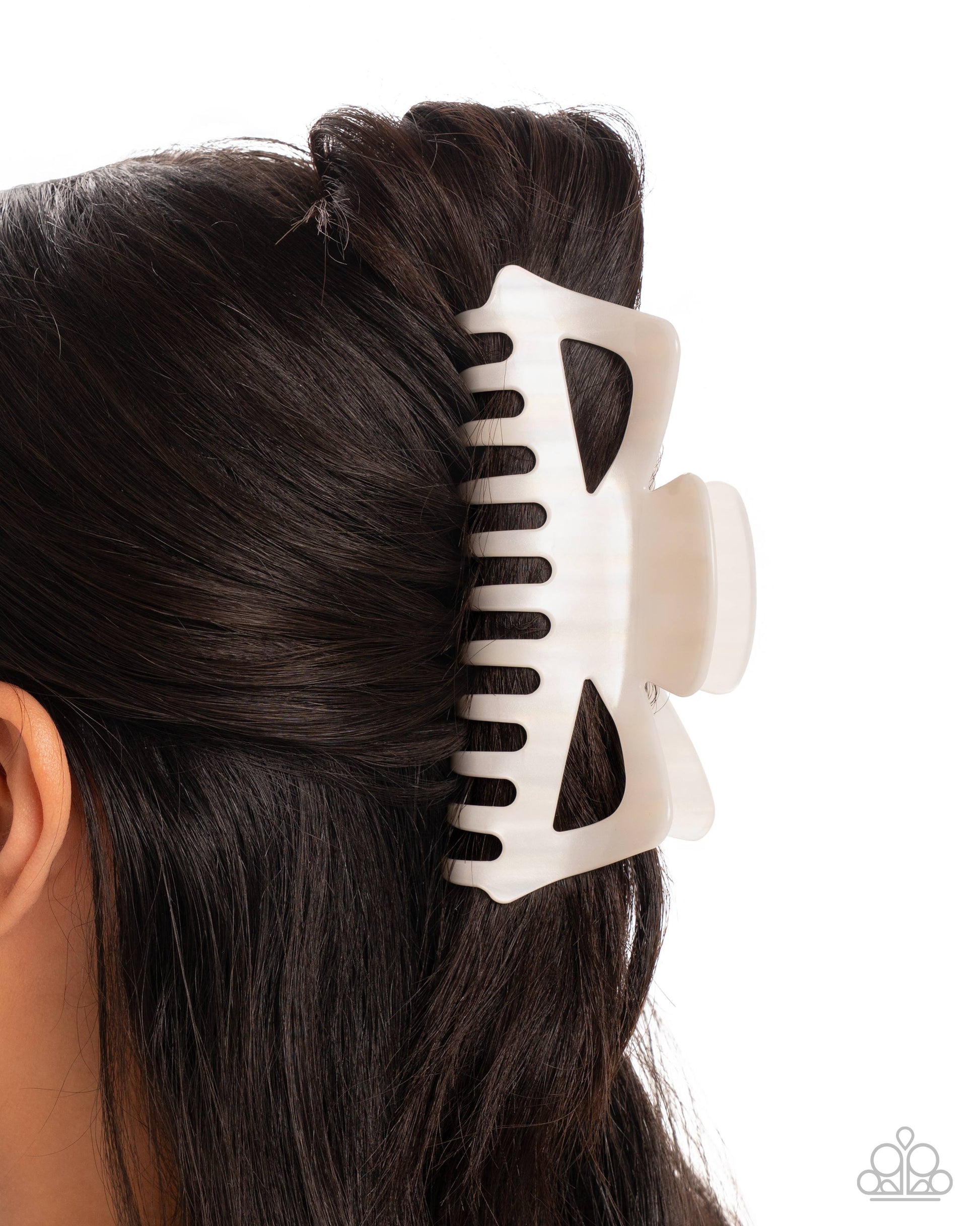 Striped State of Mind - multi (white) - Paparazzi hair clip