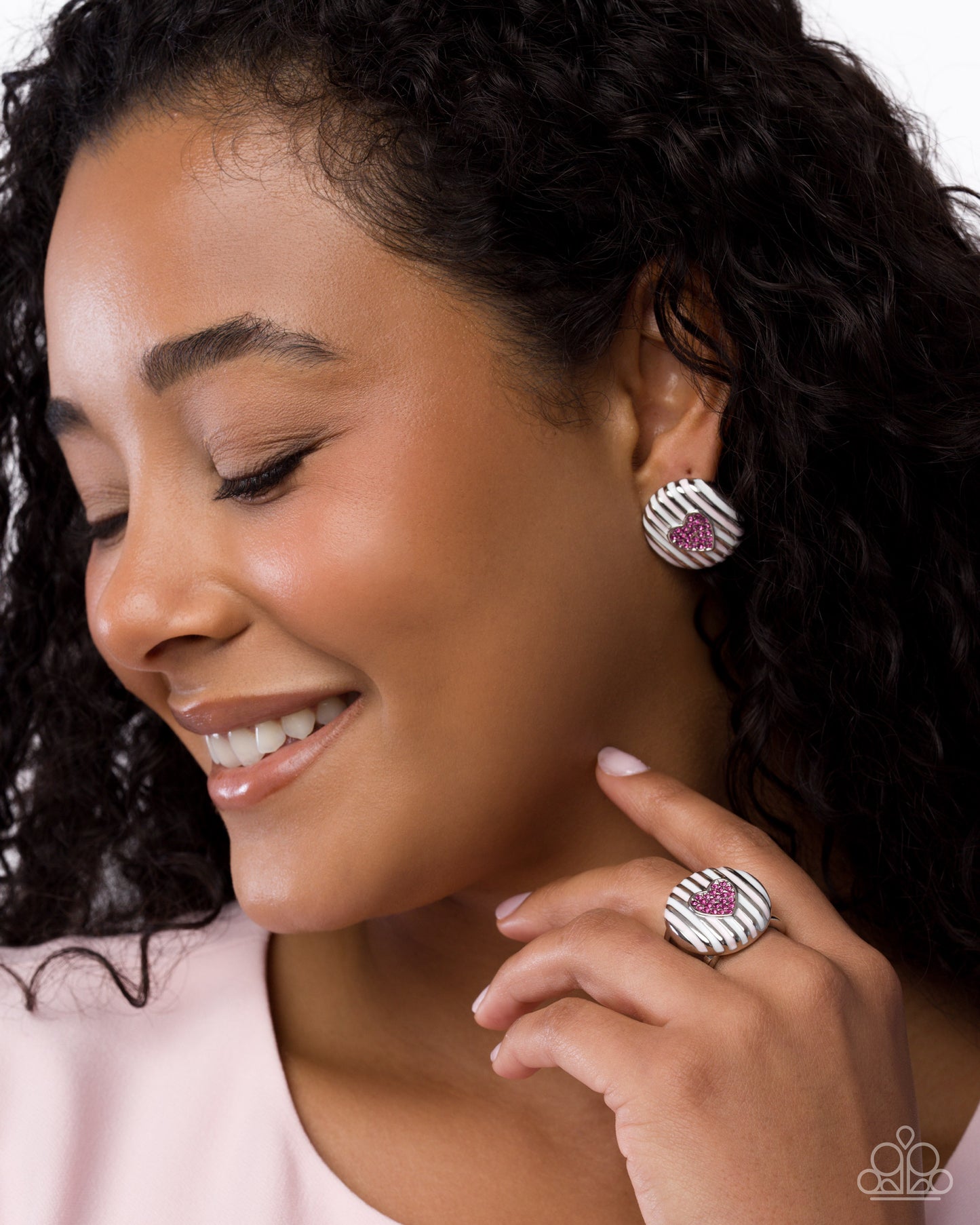 Striped Surprise - pink - Paparazzi complete set