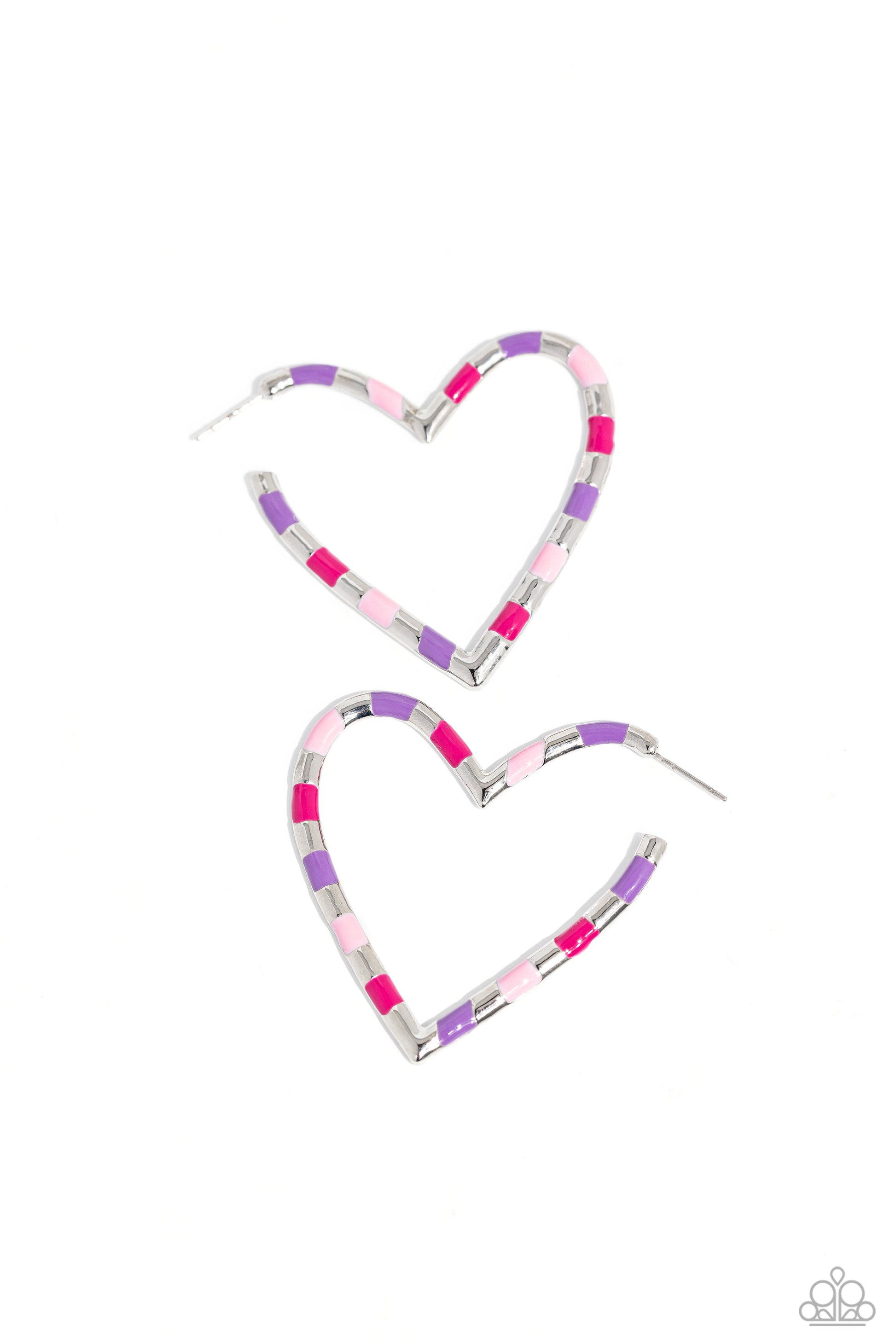 Striped Sweethearts - pink - Paparazzi earrings