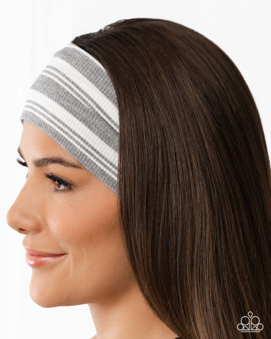 Striped Symphony - silver - Paparazzi headband