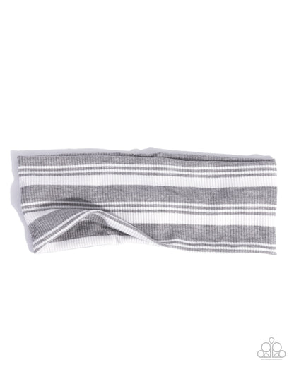 Striped Symphony - silver - Paparazzi headband