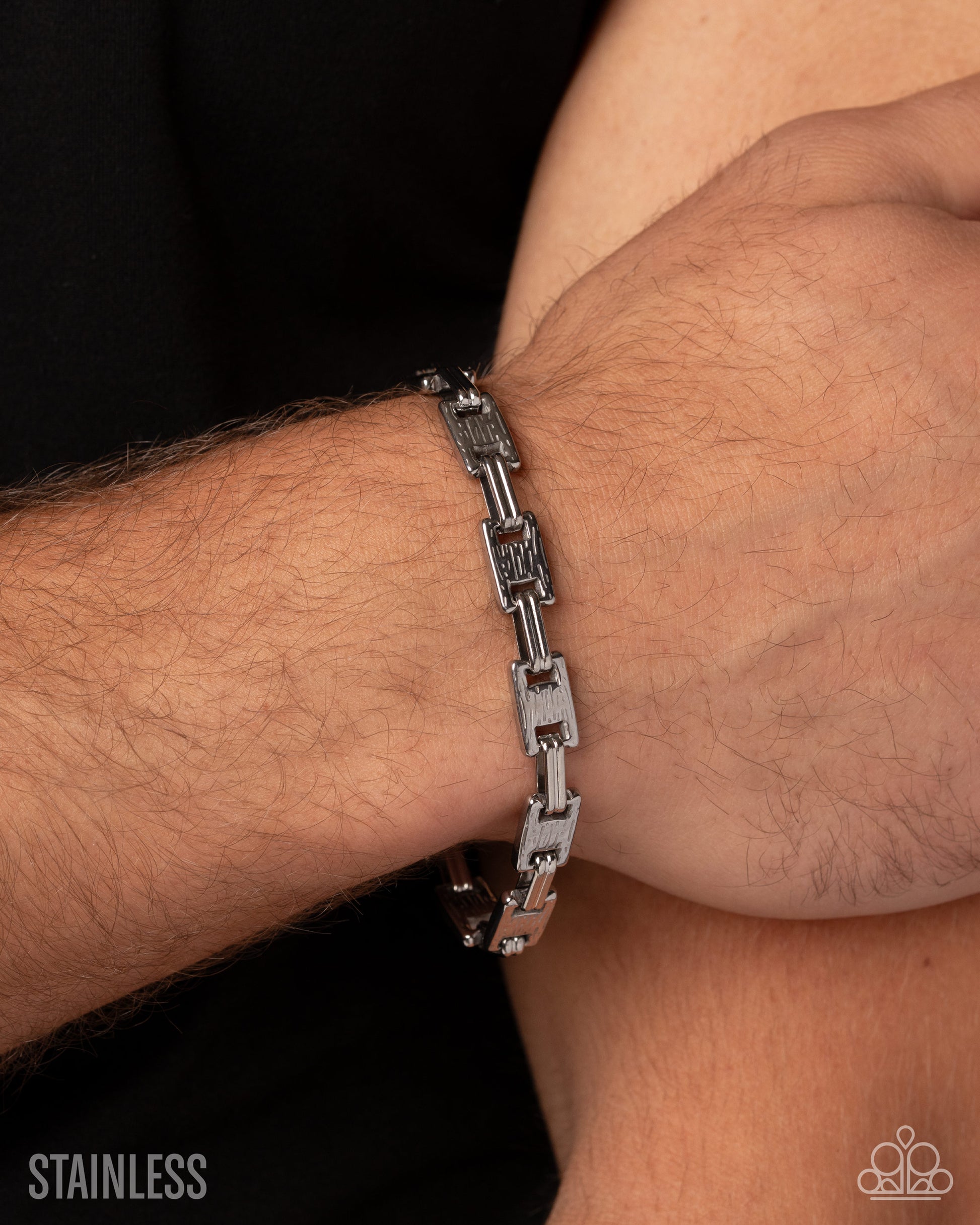 Structured Scene - silver - Paparazzi MENS bracelet