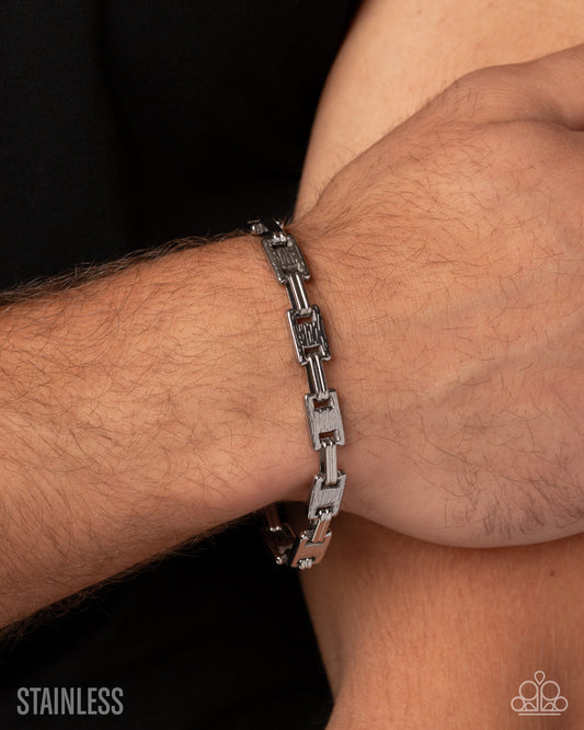 Structured Scene - silver - Paparazzi MENS bracelet