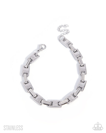 Structured Scene - silver - Paparazzi MENS bracelet