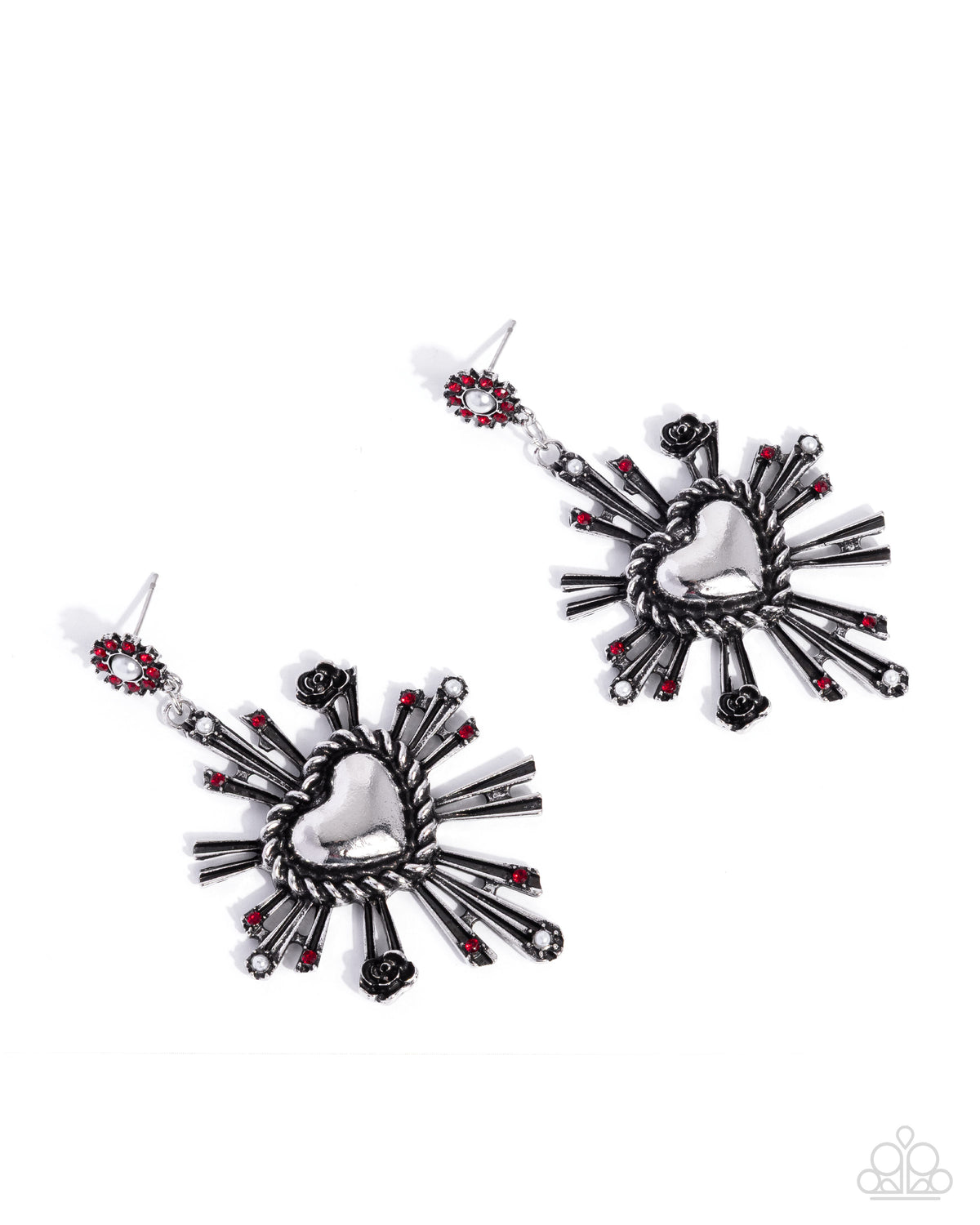 Structured Sunburst - red - Paparazzi earrings