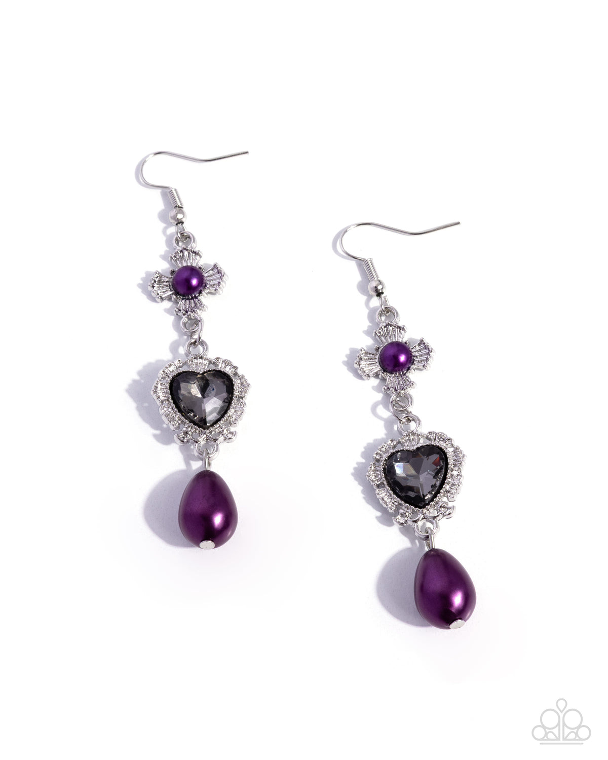 Structured Sweetheart - purple - Paparazzi earrings