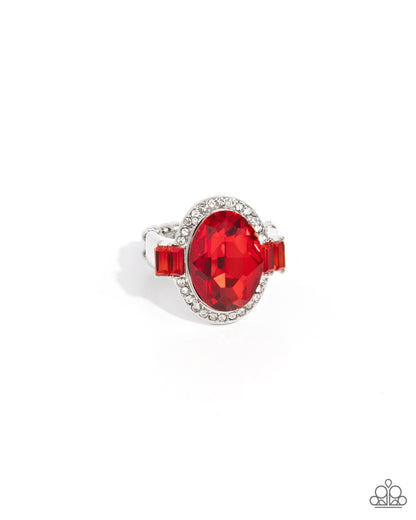 Stubborn Shimmer - red - Paparazzi ring