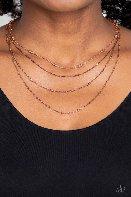 Studded Shimmer - copper - Paparazzi necklace