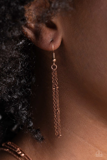 Studded Shimmer - copper - Paparazzi necklace