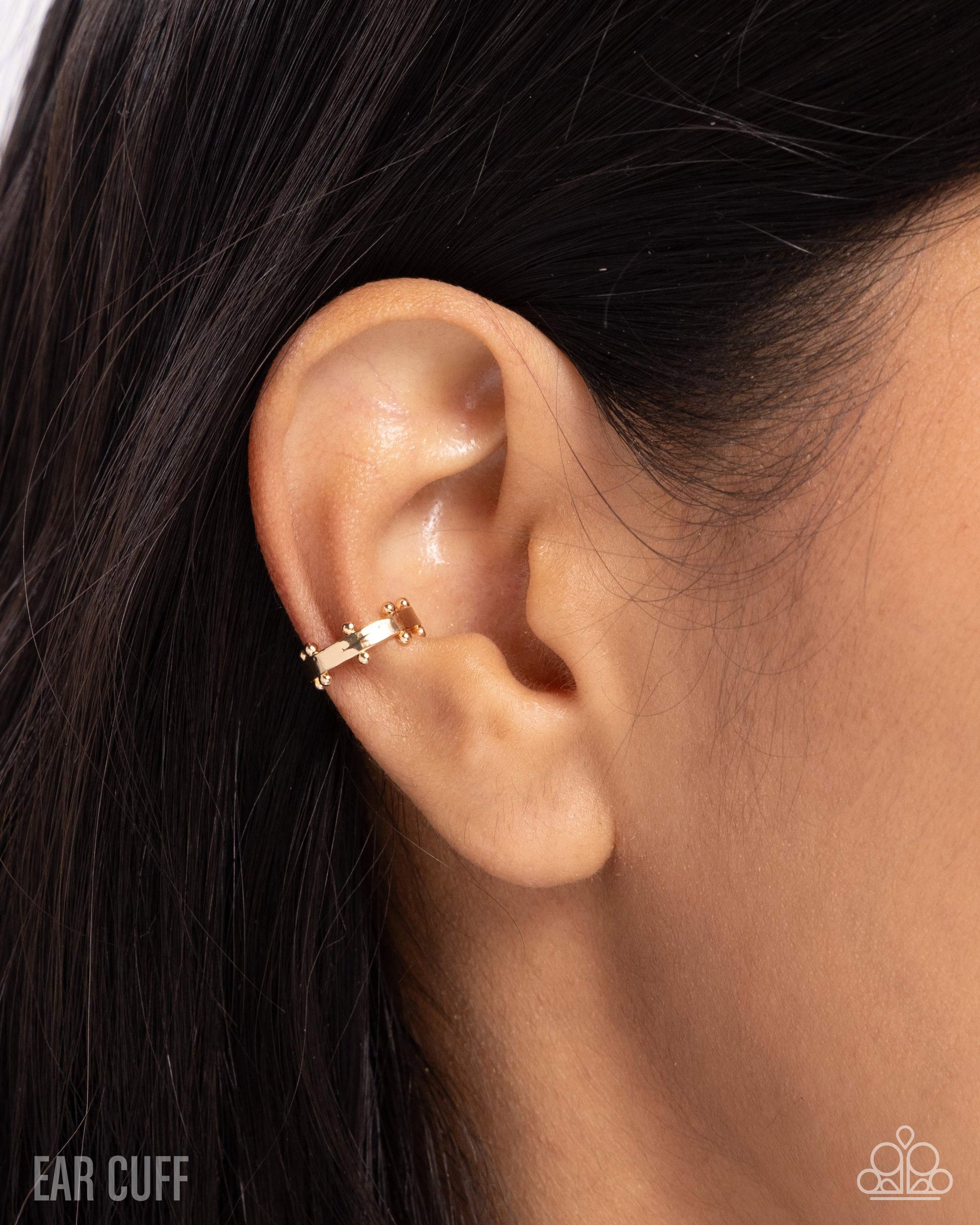 Studded Simplicity - gold - Paparazzi ear cuff