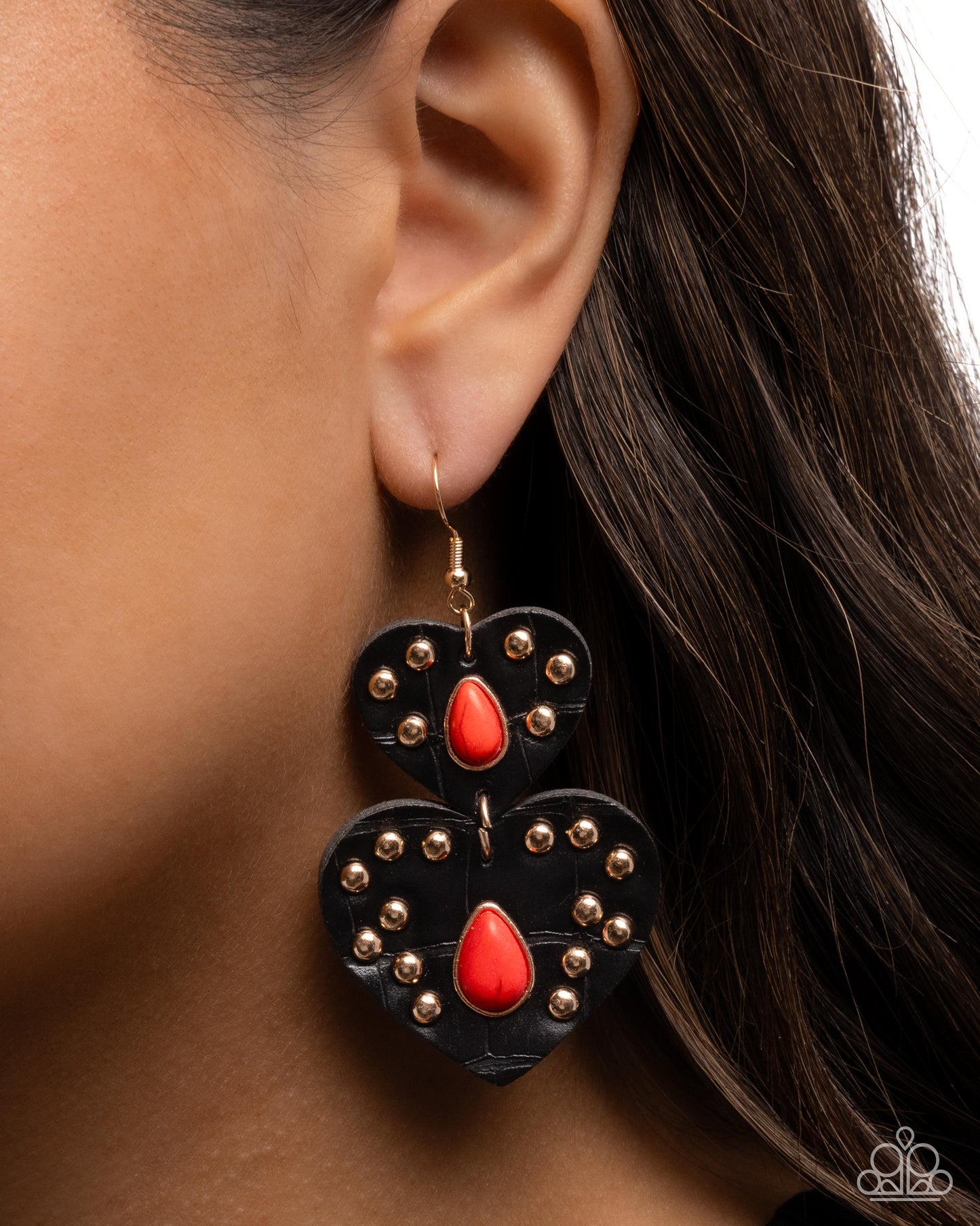 Studded Sister - red - Paparazzi earrings