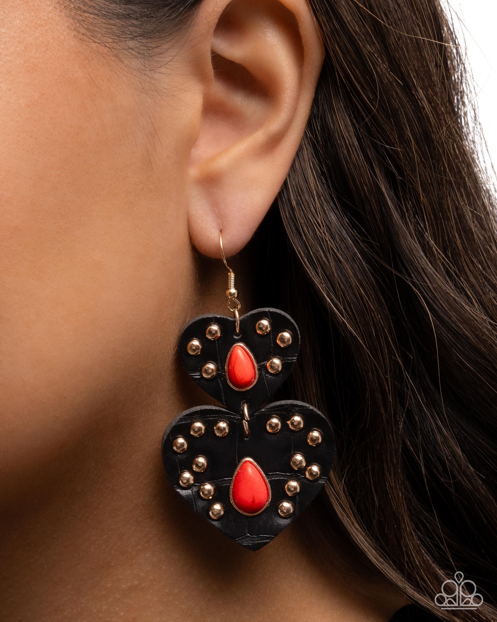 Studded Sister - red - Paparazzi earrings