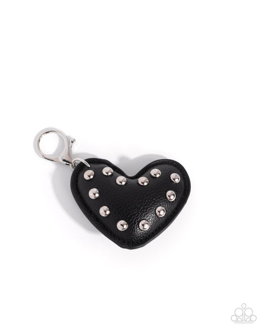 Studded Sweetheart - black - Paparazzi bag charm