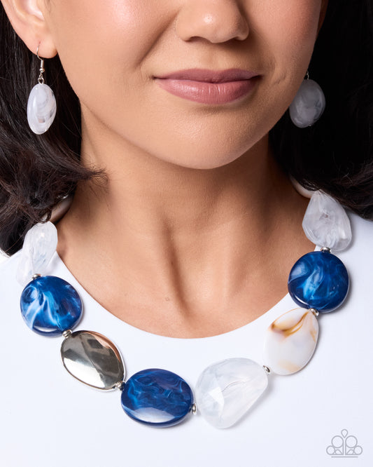 Stunning Spirals - blue - Paparazzi necklace