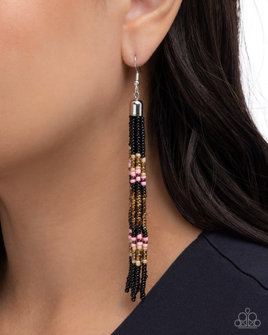 Stunning Strands - black - Paparazzi earrings