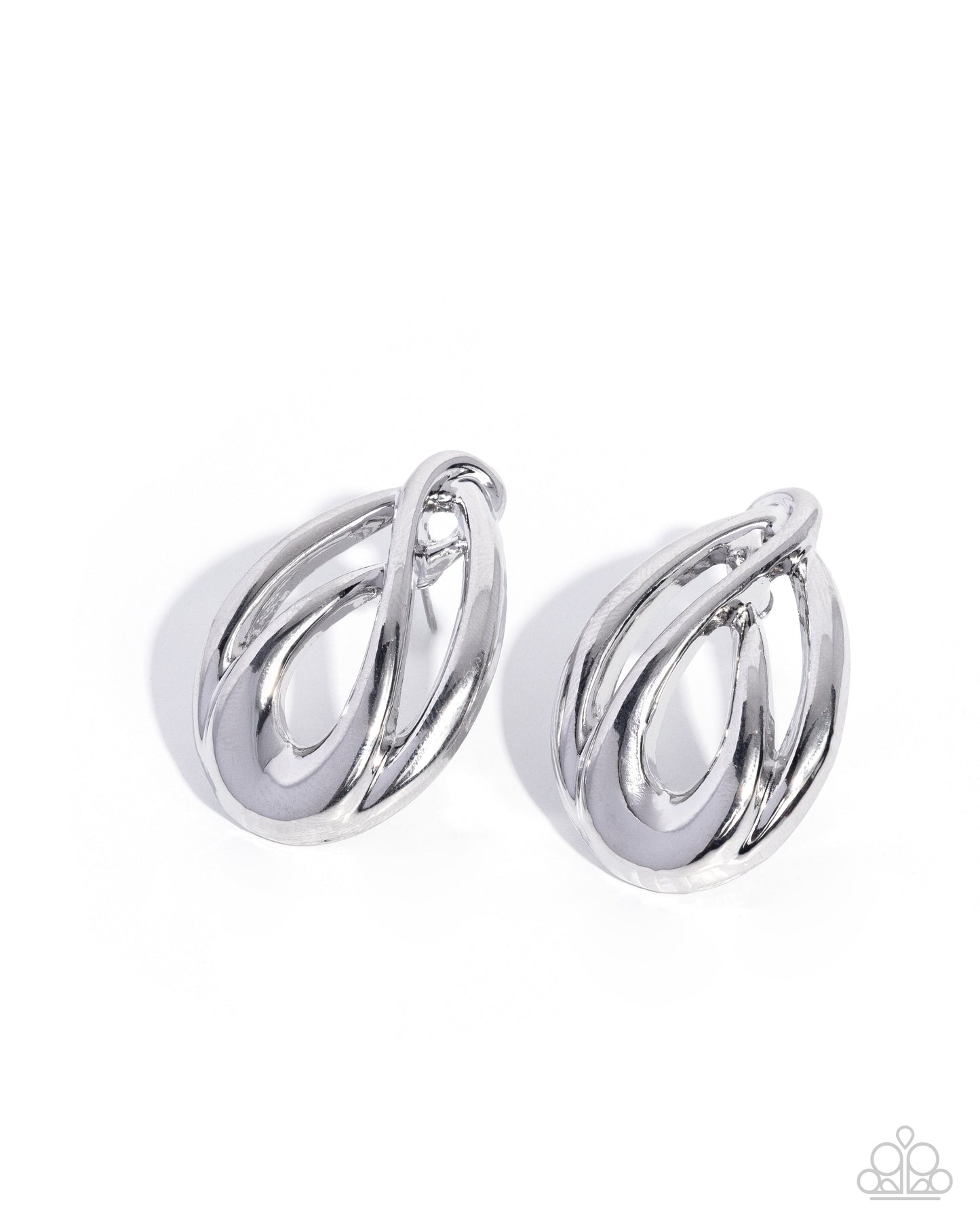 Sturdy Sheen - silver - Paparazzi earrings