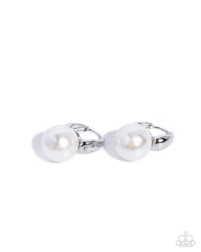 Sturdy Study - white - Paparazzi earrings