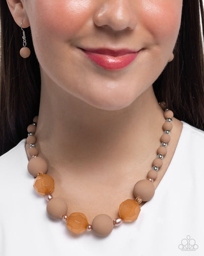 Suddenly Slanted - brown - Paparazzi necklace