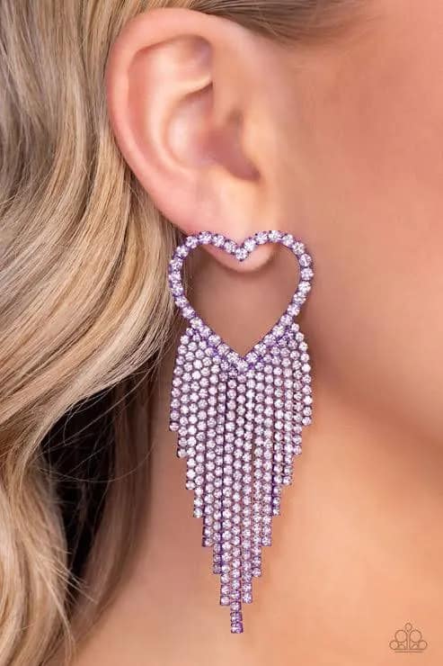 Sumptuous Sweethearts - purple - Paparazzi earrings