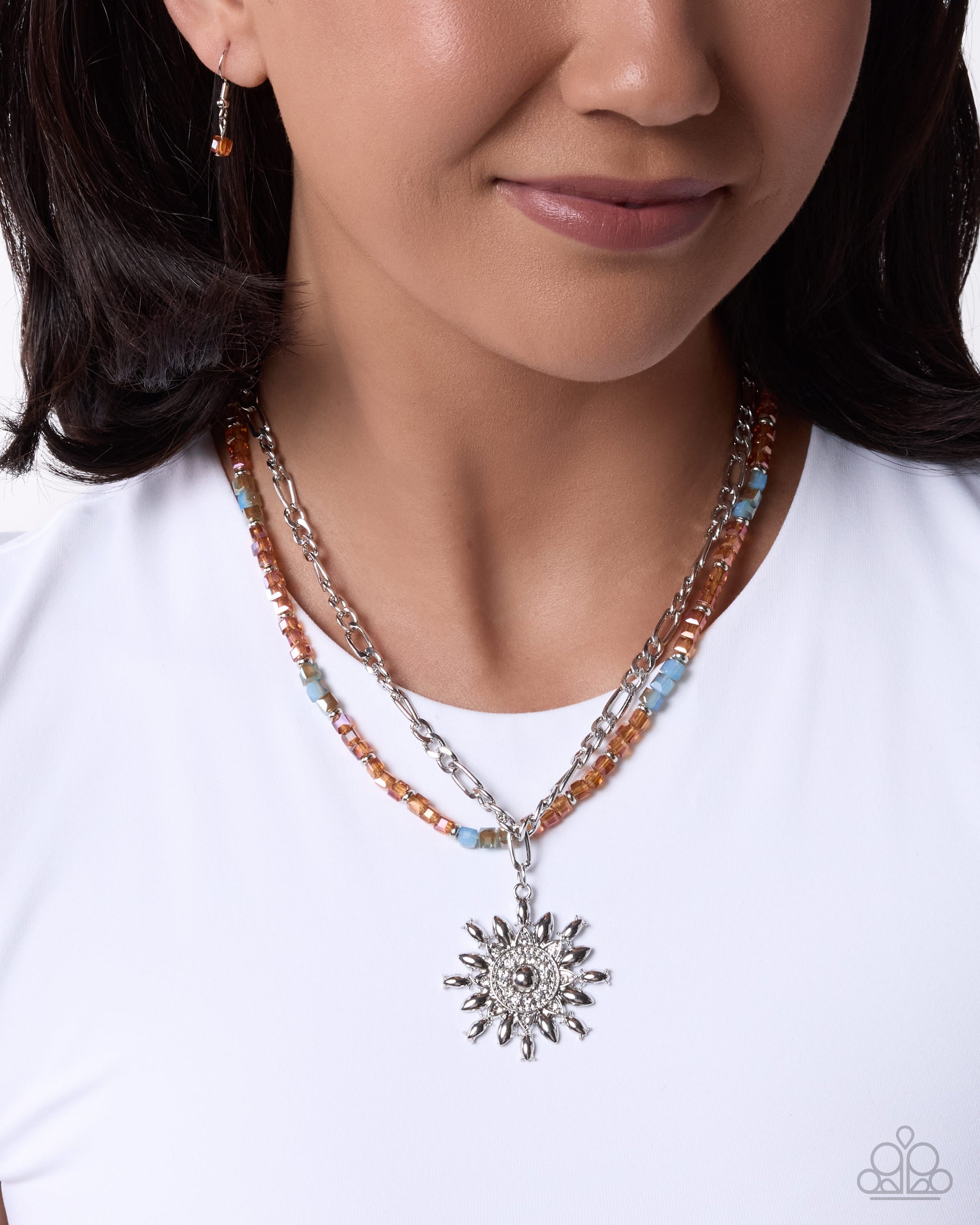 Sunburst Scene - orange - Paparazzi necklace
