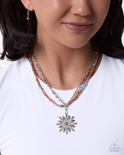 Sunburst Scene - orange - Paparazzi necklace