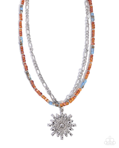 Sunburst Scene - orange - Paparazzi necklace