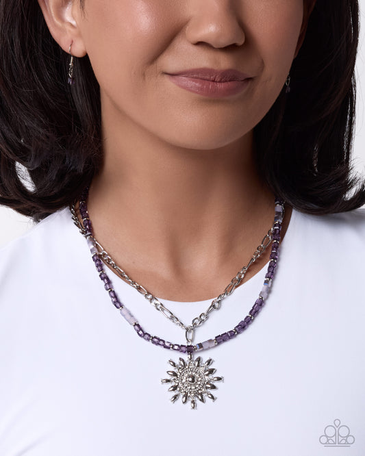 Sunburst Scene - purple - Paparazzi necklace