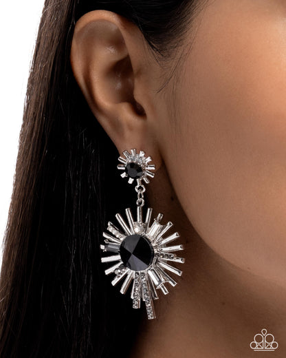 Sunburst Serenade - black - Paparazzi earrings