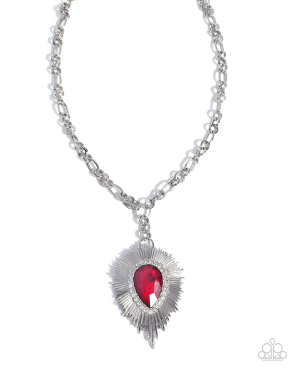Sunburst State - red - Paparazzi necklace