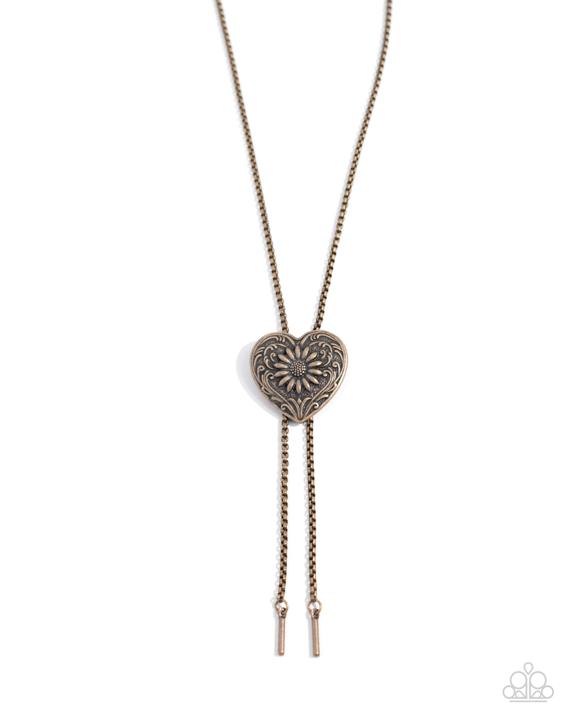 Sunflower Sensitivity - brass - Paparazzi necklace