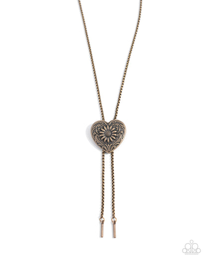 Sunflower Sensitivity - brass - Paparazzi necklace