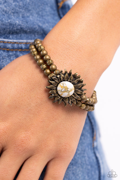 Sunflower Serenity - brass - Paparazzi bracelet