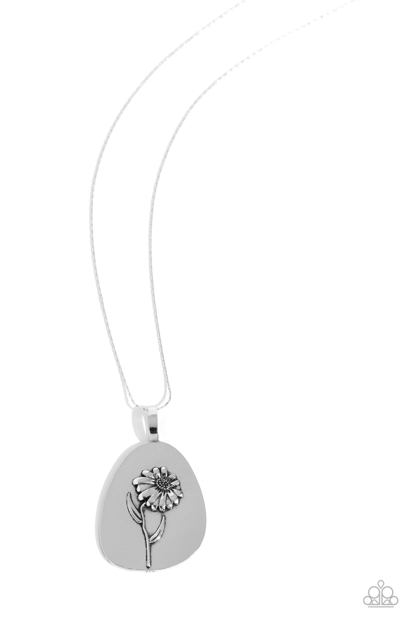 Sunflower Shift - silver - Paparazzi necklace