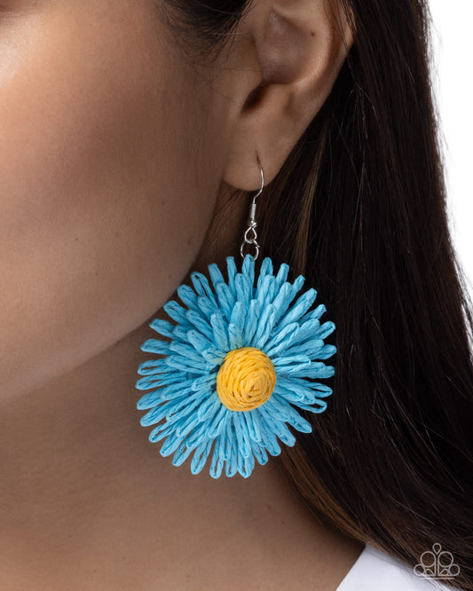 Sunflower Sonata - blue - Paparazzi earrings