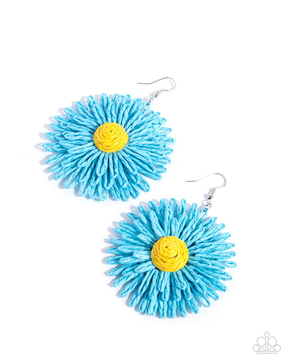 Sunflower Sonata - blue - Paparazzi earrings